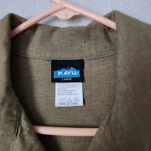 KAVU Hemp blend button up resort wear short sleeve shirt size XL - Picture 5 of 8